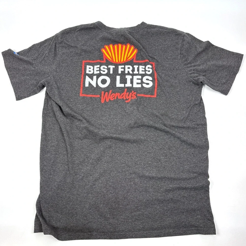 Wendys Barco Uniforms Employee T Shirt Mens Sz L Gray Hamburger of‎ NCAA Best